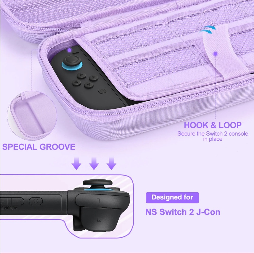 innoAura Switch 2 Carrying Case for NS Switch 2 (2025), Purple - Picture 5 of 10